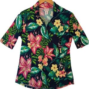 TOMMY BAHAMA Golf & Tennis 1/4 zip Top Women Sz Small Performance Shirt